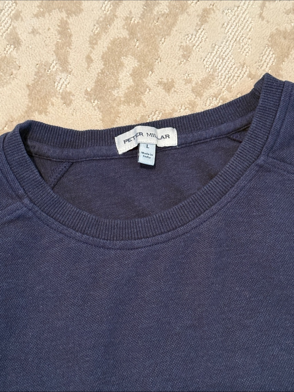 Peter Millar textured crew sweatshirt - Men’s Large in Navy